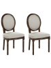 Beliani 2er-Set Esszimmerstuhl ALBANZA in Beige/Braun