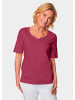 GOLDNER T-Shirt Halbarm Basic-Shirt aus Baumwolle in merlot