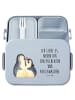 Mr. & Mrs. Panda Bento Box Pinguine Einschlafen Motiv mit Spruch in Blau Pastell
