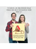 Mr. & Mrs. Panda Poster Rotkehlchen Schlitten mit Spruch in Gelb Pastell
