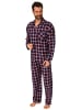 NORMANN Durchknöpfbare FlanellPyjama KaroMuster - 75010 in marine