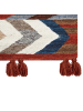 Beliani Kelim KANAKERAVAN in Bunt/Rot/Weiß - (W) 160 x (H) 1 x (L) 230 cm