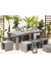 Beliani 7-tlg Gartentisch Set TARANTO in Grau