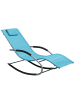 Beliani Gartenliege CARANO in Blau/Schwarz/Silber - (W) 63 x (H) 84 x (L) 149 cm