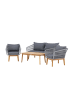 ebuy24 Lounge-Set Chania (4-teilig) Grau 60 x 110 cm