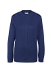 GOLDNER Strickpullover Stehkragenpullover im Zopfstrick in dunkelblau