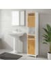 relaxdays Badschrank in Weiß/Braun - (B)39 x (H)180 x (T)30 cm