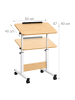 relaxdays Laptoptisch in Weiß/ Natur - (B)60 x (H)67-90 x (T)40 cm