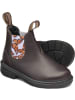 Blundstone Chelsea Boot "#2395 Brown Leather With Butterfly Lilac Elastic (Kids)" in Braun