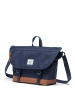 Herschel Cove Messenger - Umhängetasche S 24.5 cm (grid-black) in navy/saddle brown