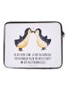 Mr. & Mrs. Panda Notebook Tasche Pinguin Liebe mit Spruch in Weiß