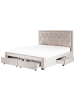 Beliani Doppelbett LIEVIN in Beige - (W) 185 x (H) 122 x (L) 217 cm