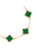 Lulu & Jane Armband Kleeblatt aus Messing mit Zirkonia in gelbgold