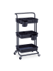 relaxdays Rollwagen in Schwarz -  (B)43 x (H)86 x (T)42 cm