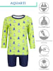 Aquarti Baby Jungen Bade-Set Zweiteiliger Badeanzug T-Shirt Hose in blau/grün