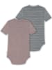 Normani Outdoor Sports 2x Baby Merino Kurzarmbody in Rosa/Grau