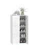 HOMCOM Schuhschrank-55L x 36B x 108H cm-Hochglanzweiß