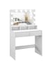HOMCOM Schminktisch in Weiß 80L x 40B x 135H cm