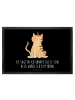 Mr. & Mrs. Panda Schmutzmatte Einhorn Katze mit Spruch in Schwarz