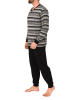 NORMANN Langarm Schlafanzug Pyjama Bündchen Streifen - 84152 in grau