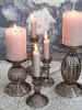 Chic Antique Kerzenhalter mit Perlkante Glas Mokka 14x10 cm