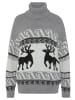 Vivance by Lascana Rollkragenpullover in grau-schwarz-creme