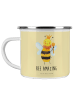 Mr. & Mrs. Panda Teetasse Biene König mit Spruch in Gelb Pastell