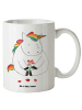Mr. & Mrs. Panda steingut tasse Einhorn Traurig ohne Spruch in Weiß