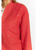 faina Boucé Jacke Mit Strass-Steinen in Rot