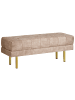 Beliani Bettbank ROSEVILLE in Beige/Gold - (W) 117 x (H) 44 x (L) 40 cm