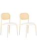 Beliani 2er-Set Esszimmerstuhl ADAVER in Braun/Beige