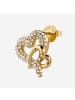 Guess Damen-Ohrringe Pavé Herz Ohrstecker Goldfarben
