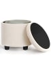 SONGMICS Sitzhocker Maceo in Cremeweiß - (B)45 x (H)44.5 x (T)45 cm