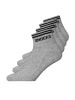 SNOCKS Retro Sneaker Socken aus Bio-Baumwolle Grau (Streifen) 4 Paar