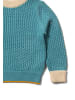 Little Green Radicals Von einem zum anderen gestrickter Pullover in Blau