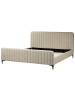 Beliani 2-tlg Doppelbett LUNAN in Beige/Schwarz