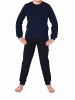NORMANN langarm Frottee Schlafanzug Pyjama Bündchen - 77721 in blau