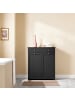 SoBuy Wäschekorb-Schrank in Matt-Schwarz - (W) 38 x (H) 90 x (L) 78 cm