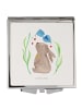 Mr. & Mrs. Panda Handtaschenspiegel quadratisch Hase Blume ohne ... in Weiß