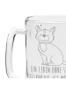 Mr. & Mrs. Panda Glaskrug Hund Glück mit Spruch in Transparent