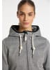 Schmuddelwedda Damen Strickfleecefunktionsjacke in Grau Melange