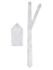 Finshley & Harding London Krawatte und Einstecktuch in beige weiß - 0001