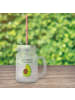 Mr. & Mrs. Panda Trinkglas Mason Jar Avocado Pfeifen mit Spruch in Transparent