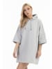 DreiMaster Damen Oversize Sweatshirtkleid in Hellgrau Melange