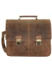 Greenburry Vintage Aktentasche Leder 42 cm Laptopfach braun