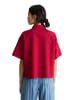 Marc O'Polo DENIM Kurzarm-Bluse relaxed in Vivid Cherry