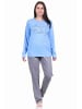 NORMANN Pyjama Schlafanzug lang - 70735 in blau