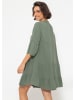 SASSYCLASSY Musselin Kleid in khaki