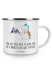 Mr. & Mrs. Panda Emaille Tasse Unbekannte Orte erkunden mit Spruch in Weiß