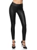 Newplay Leder Hose Imitat Push Up Skinny Coated Denim Pants in Schwarz